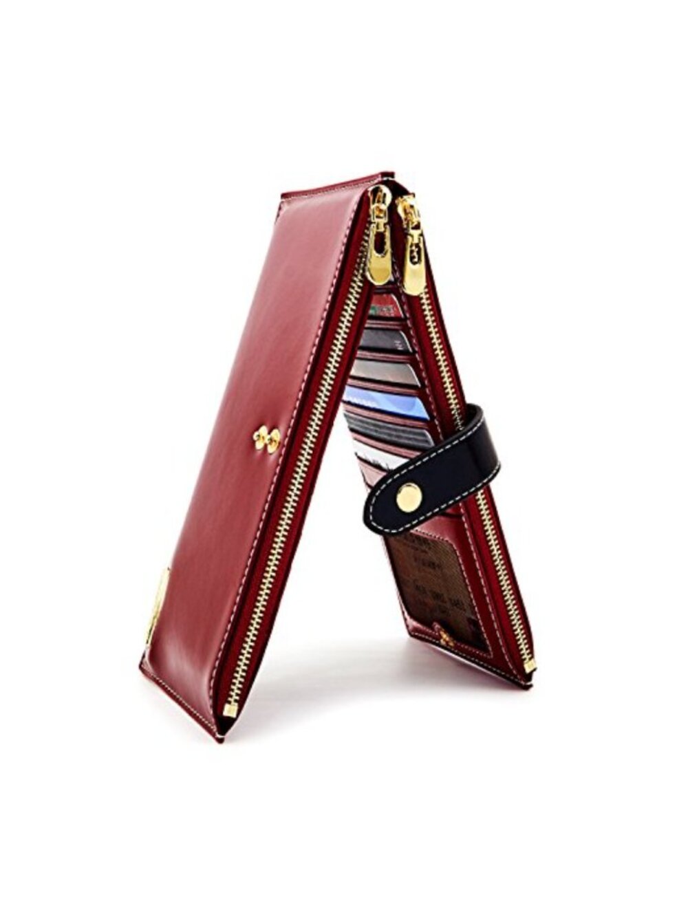 Genuine Leather RFID Blocking Wallet Credit Card Holder Large Capacity